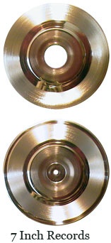 7 inch gold record blanks, large and small hole